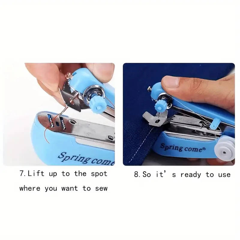 1pc Portable Small Hand Sewing Machine Home Multifunctional Simple Hand Pocket Handheld Micro Sewing