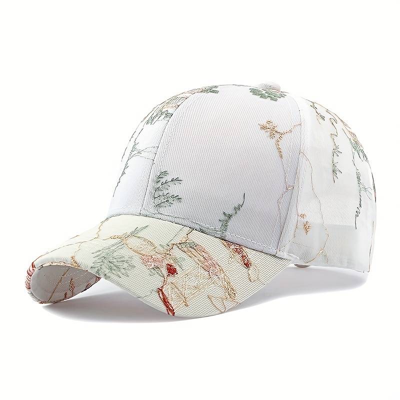 1pc Breathable Mesh Baseball Cap for Women Adjustable Sun-Protective Dad Hat with Classic Embroi