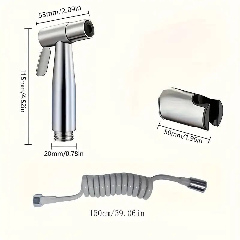 3pcs High-Pressure Stainless Steel Handheld Shower Set