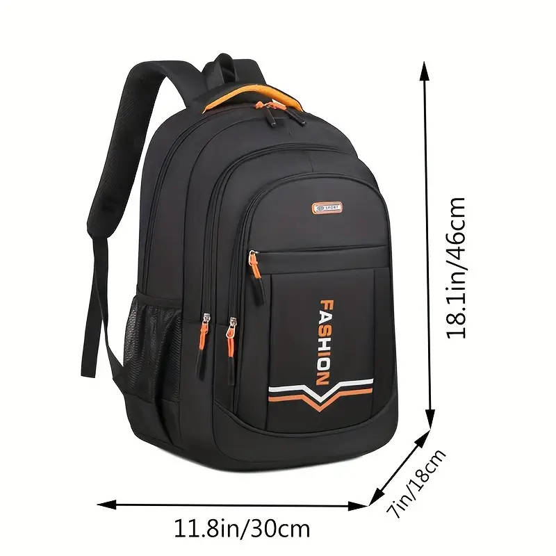 1pc Multi-layer Wear-resistant Zipper Up Backpack For Men Large Capacity Books Bag Travel Carry-on K