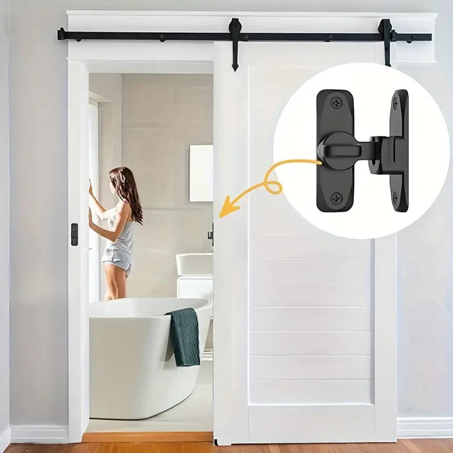 Security Door Lock Handle, Commercial/Residential Anti-Pry Lock with Adjustable Sliding 90°/180