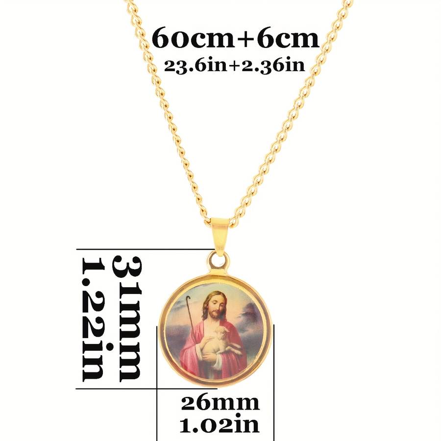 1 Piece Golden style 2 Jesus Theme Pendant