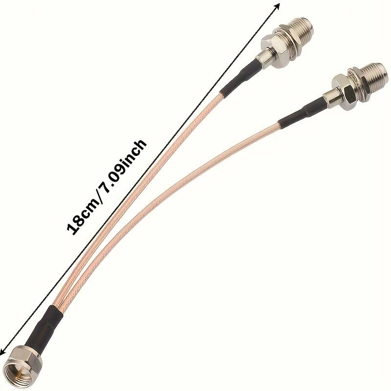1pc 15cm 5.91inch F Type Rg316 Splitter Coaxial Cable Impedance 50ohm Tv Antenna 3 Way Splitter