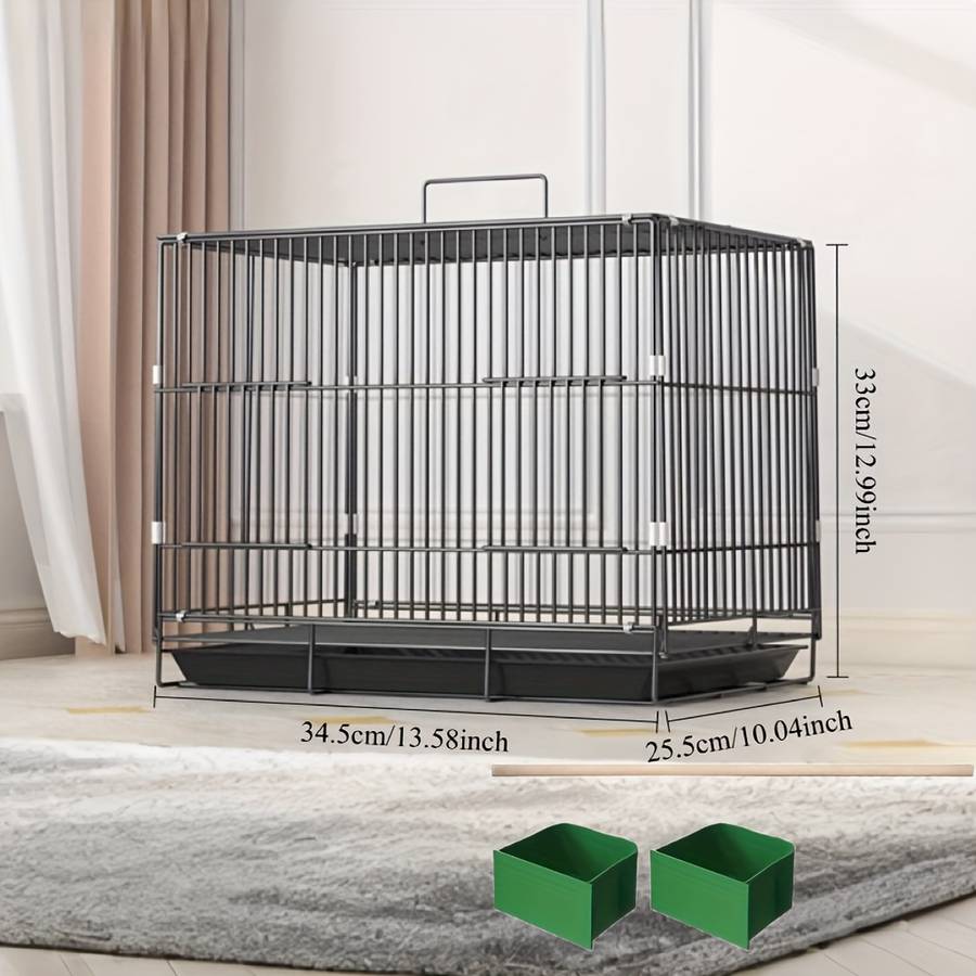 1pc Dark Gray size Single Layer Two Rows 79*49*45CMPet Cage