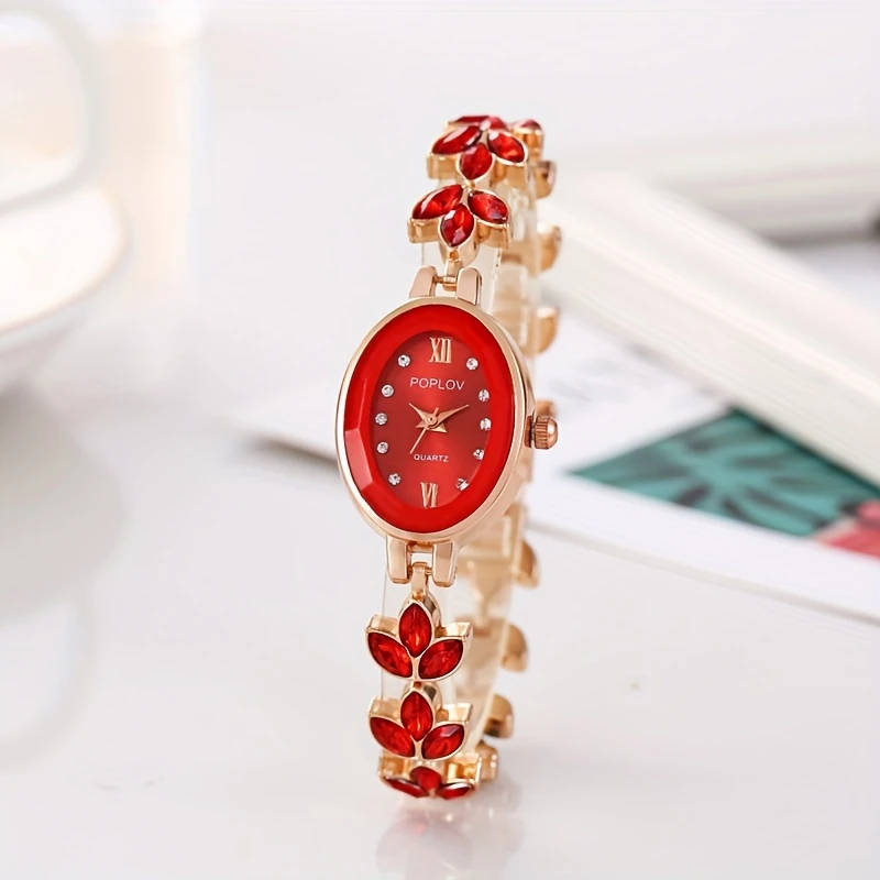 1pc Elegant Boho Leaf Design Women's Bracelet Watch Fashionable Analog Quartz Alloy Band Case