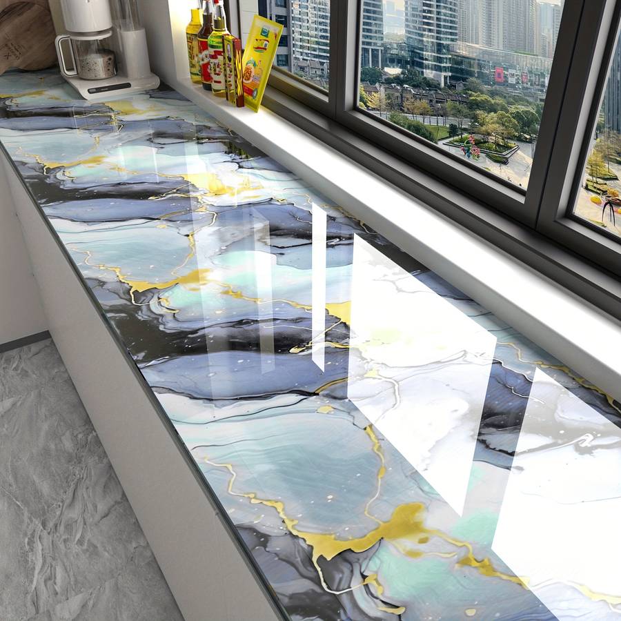 1PC Wall StickersDream Blue Marble60X300cm  23.6X118.11inch