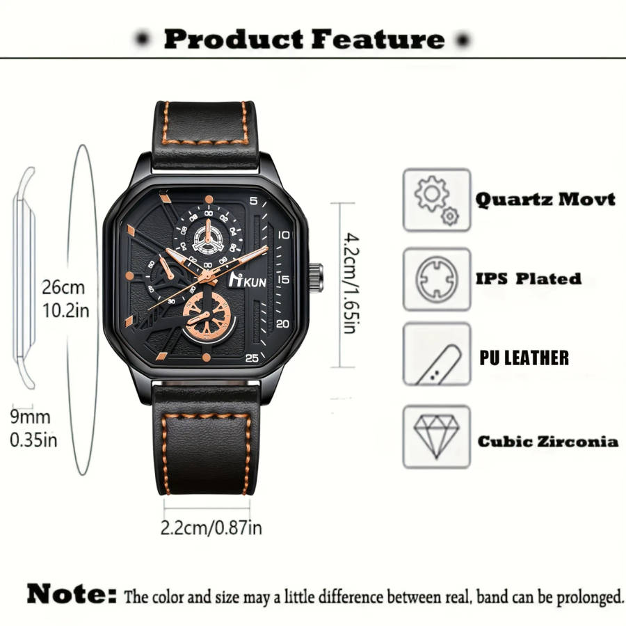 2pcs set High-end Wristwatches the First Choice of Modern Elites Show Your Way to Success Color Sent