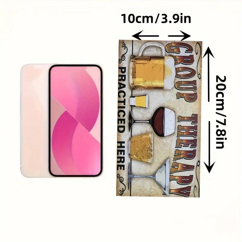 1pc Vintage Group Relax Practiced Here Wooden Wall Sign Rustic Beer Wine Glasses Design Ideal for Ba