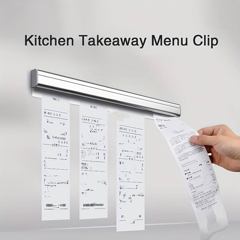 1pc 30cm Stainless Steel Restaurant Order Holder Kitchen Order Ticket Holder Wall Mount Receipt S