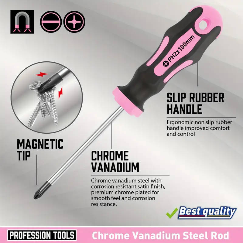 12pcs set of magnetic screwdrivers 5 cross and 5 slotted professional buffer handle screwdrivers and