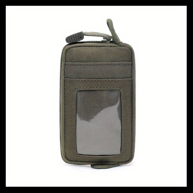 1pc Sporty Oxford Mini Waist Pouch with Clear Window Multi-Functional Coin Purse Card Holder 1 P