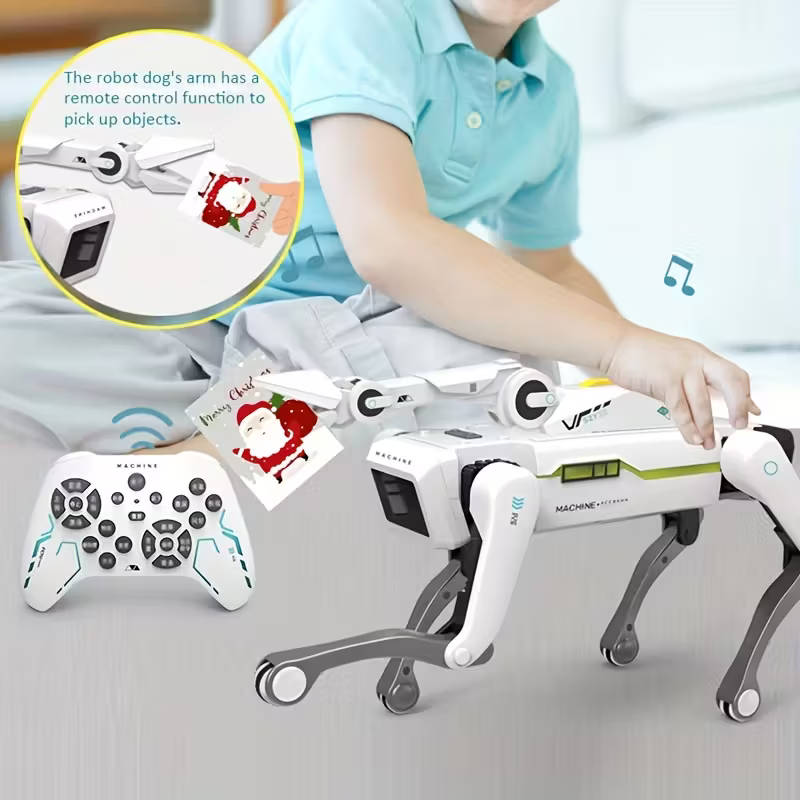 AI Smart Interactive Intelligent Dog Robot with Remote Controlled Arm