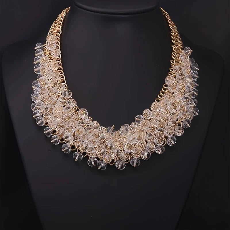 Vintage Bohemian Handmade Multi-layer Crystal Glass Necklace