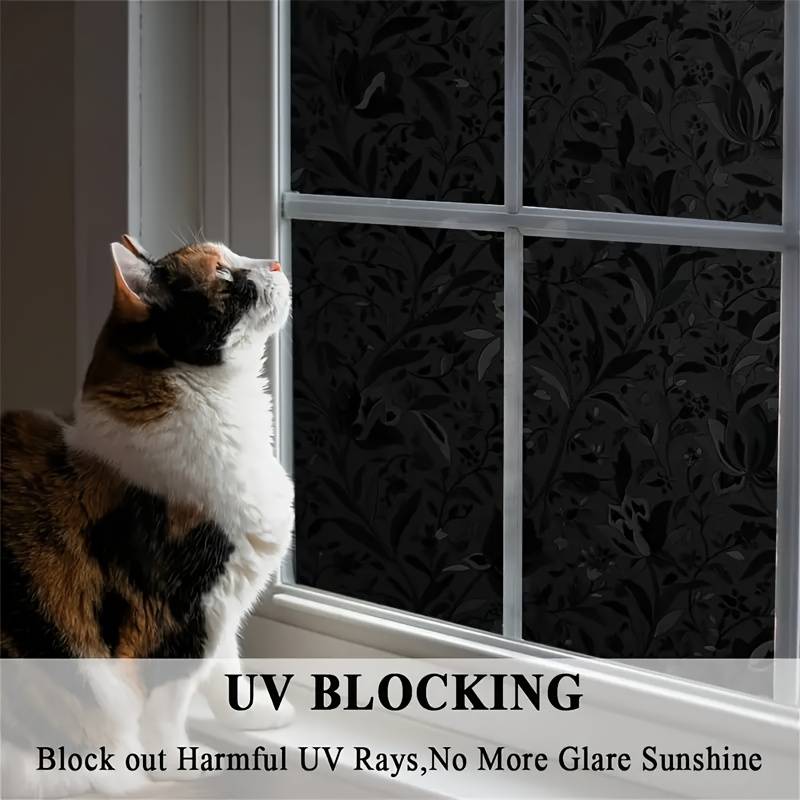 1pc Black Size 60cmx300cm 23.6inx118.1in Door And Window Stickers