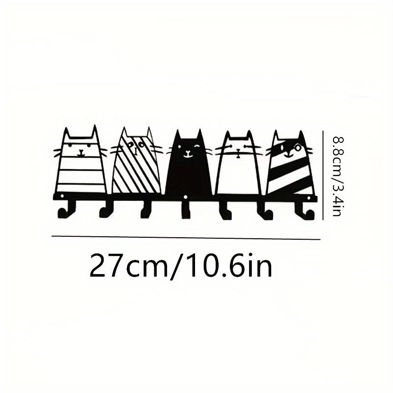 Chic Cat-Shaped Metal Key HangerEasy Install for Coats Hats Towels  Sturdy Wall Mount Organize