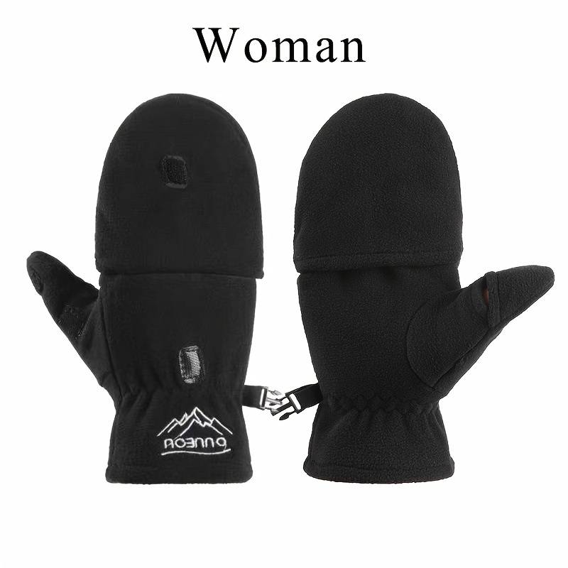 1 Pair Ladies Gray Warm Gloves