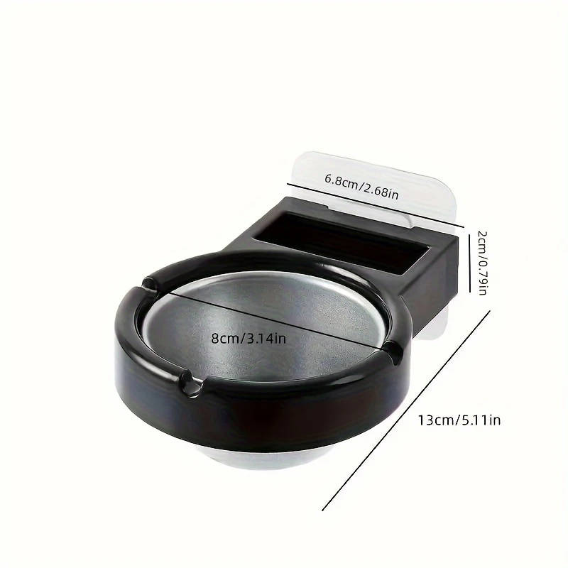 1pc Wall-Mounted No-Drill Bathroom Ashtray Contemporary Circular Plastic Design Space-Saving