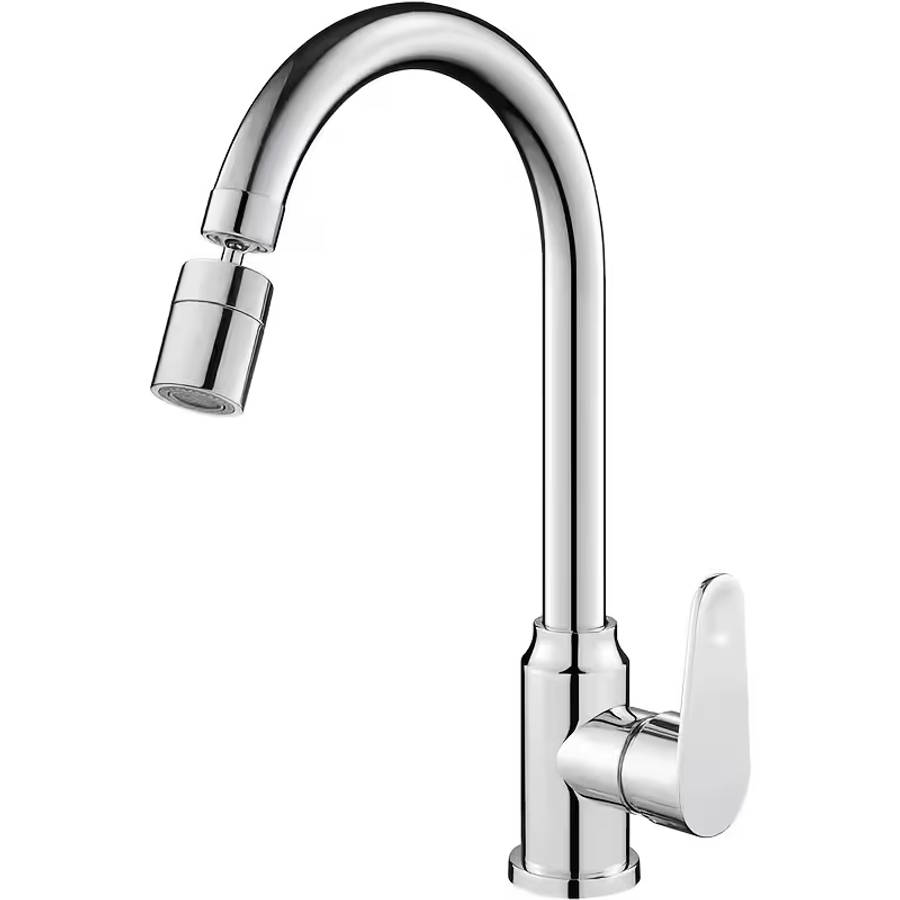 Stainless Steel Kitchen Faucet with Swirl- Sprayer - Black OR Silver