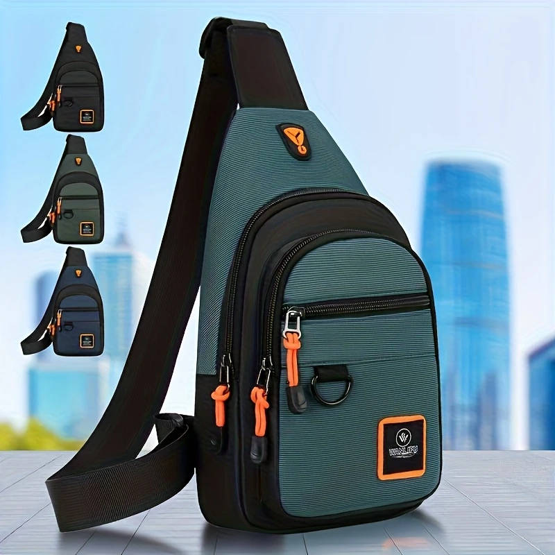 1pc Men'S Casual Outdoor Small Chest Bag Hiking And Cycling Shoulder Bag Sports Small Crossbody Bag