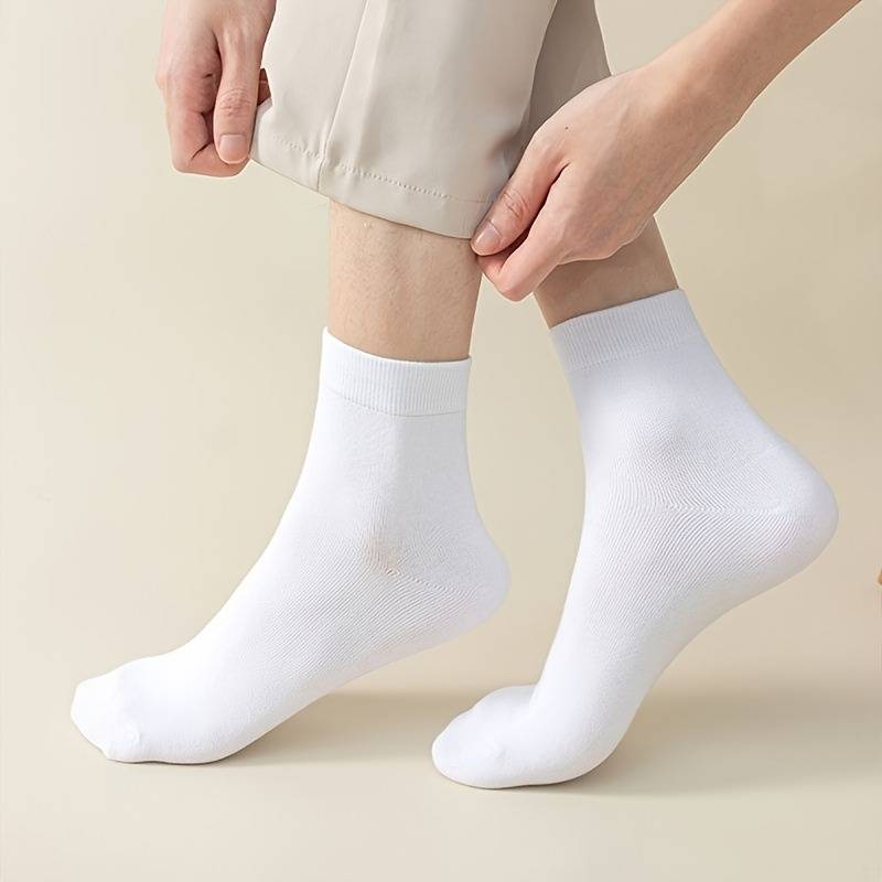 10 Pairs White One Size High Elastic Socks