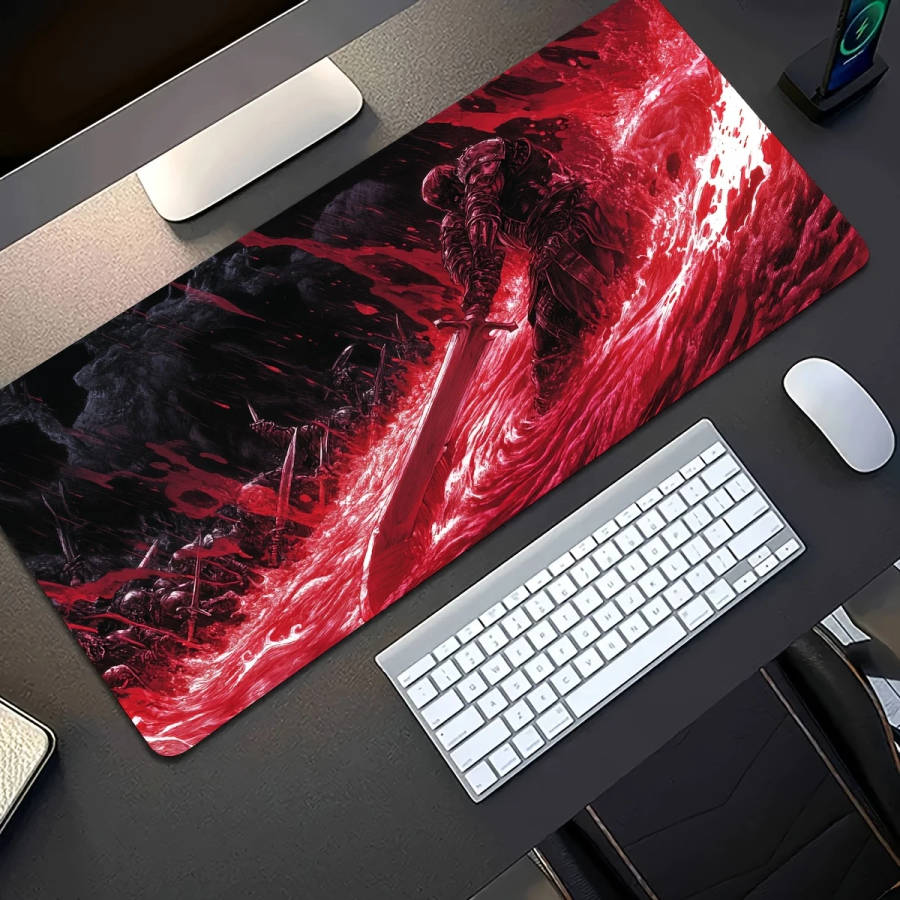 40x90cm Dark Blood Battle Axe Mouse Pad Ergonomic Non-Slip Washable Rubber Desk Mat