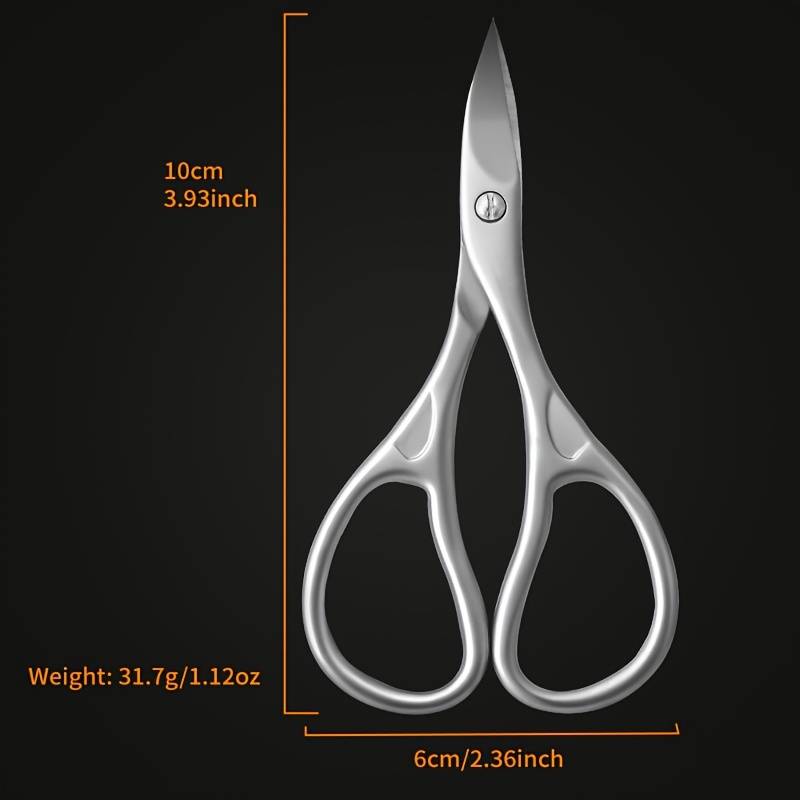 1pc Professional Stainless Steel Nail Scissors Curved Ergonomic Design for Precision Cutting