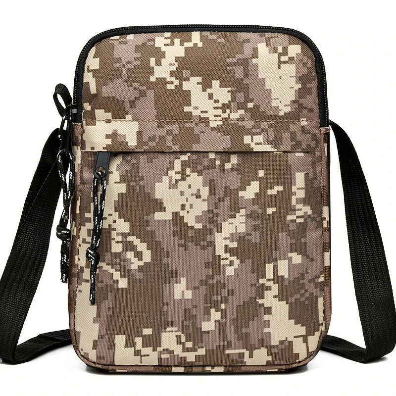 1pc Unisex Camouflage Crossbody Bag Casual Nylon Shoulder Sling with Tassel Detail Adjustable Strap