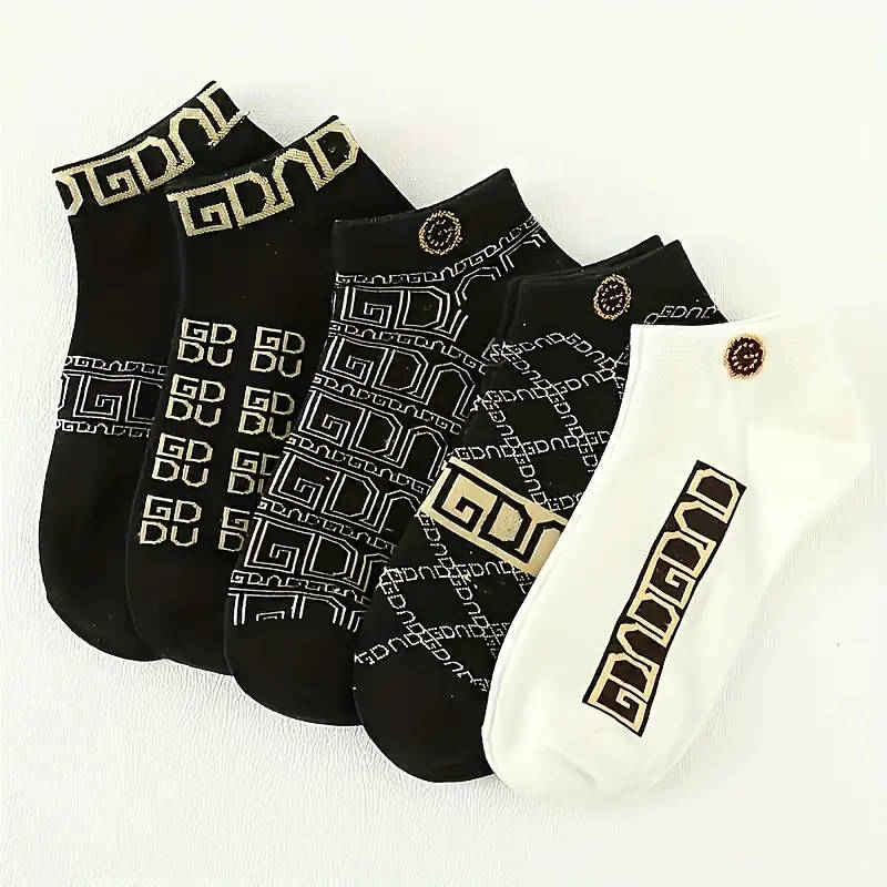 5Pack Men'S Vintage Ethnic Knit Crew Socks of Ultra Comfy Breathable Anti-Odor Men'S Low Cut Socks S