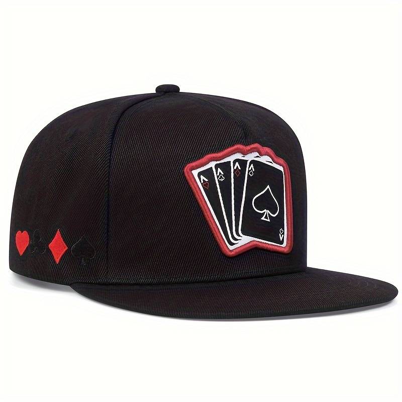 1pc Fashion Snapback Hat with Playing Card Design Breathable Mesh Sun Protection Lightweight fo