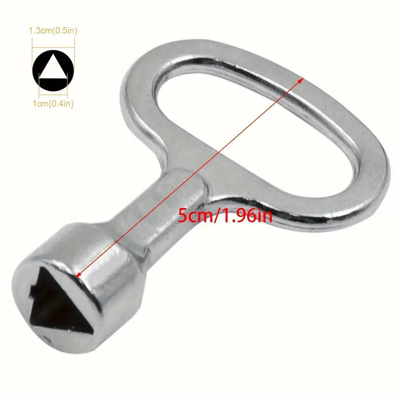 1pc Universal Triangular Key Wrench Metal Multifunctional Elevator Cabinet Switch Key for Train Cont