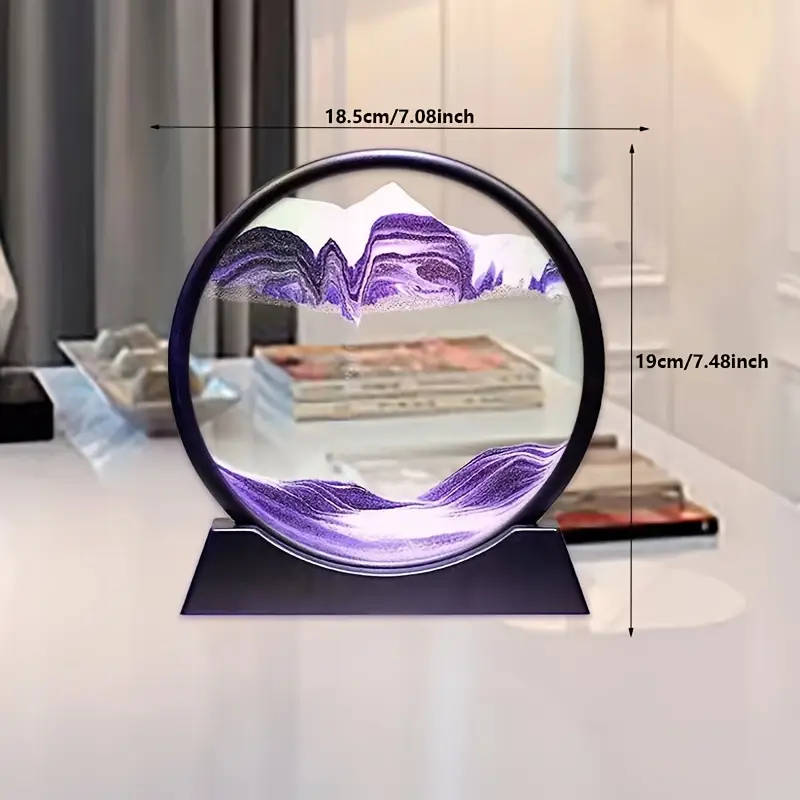 1pc 5D Glass Decoration Relief Sand Timer No Electricity Required Creative Art Gift For Home Office