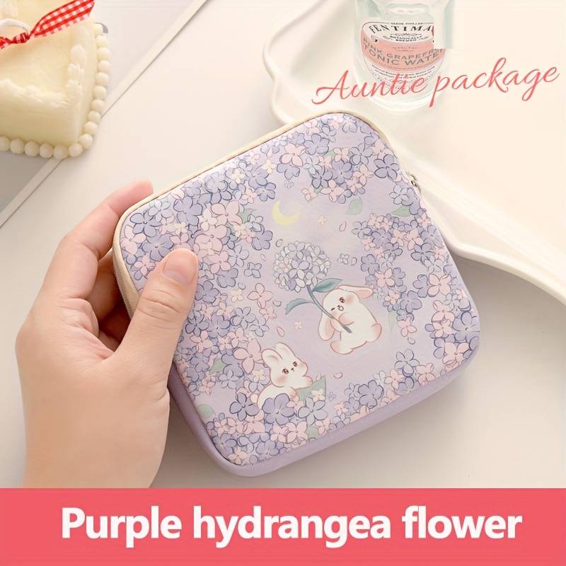 1pc Cute Cartoon Oil Painting Design PVC Storage Bag Casual Style Lightweight Hand Washable