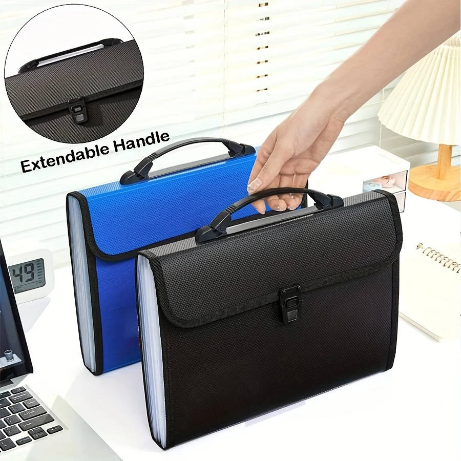 Waterproof A4 Paper 13 Pocket Folding File Organizer With Handle
