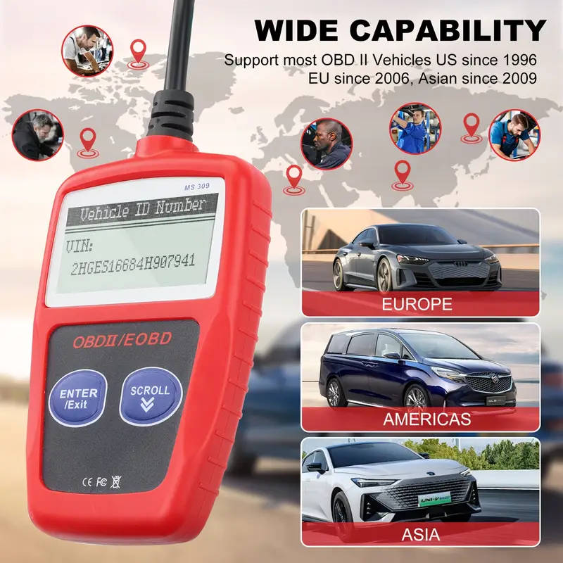 1pc Classic Enhanced Universal OBD2 Scanner Car Engine Fault Code Reader Check Engine Light And Emis