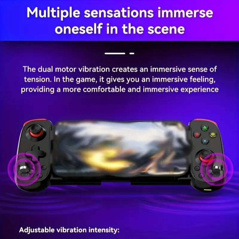Wireless Mobile Game Controller with Dual Vibration