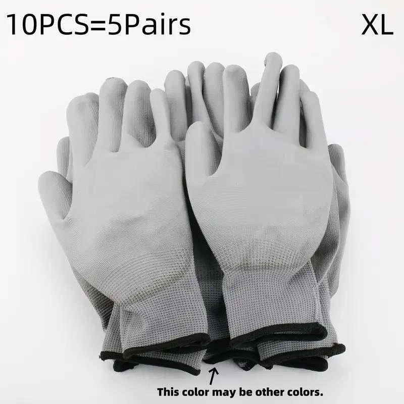 10pcs Outdoor Multifunctional Gray Gloves Size XL Anti-slip and Wear-resistant Suitable for Gardenin