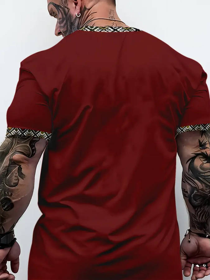 Men's Ethnic Totem T-Shirt - Soft, Breathable, Casual Crew Neck