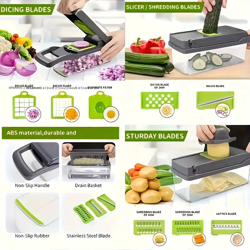 16pcs Set Vegetable Chopper