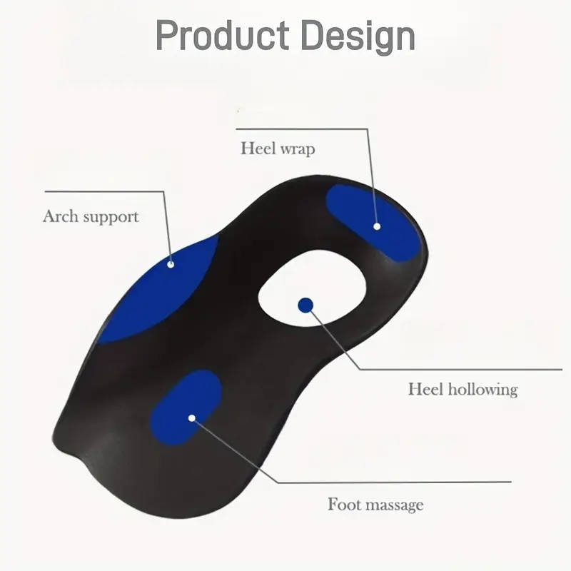 1pc Pair of Foot Support Pads for Arch Relief Comfortable Rubber Inserts with Shock Absorption and P