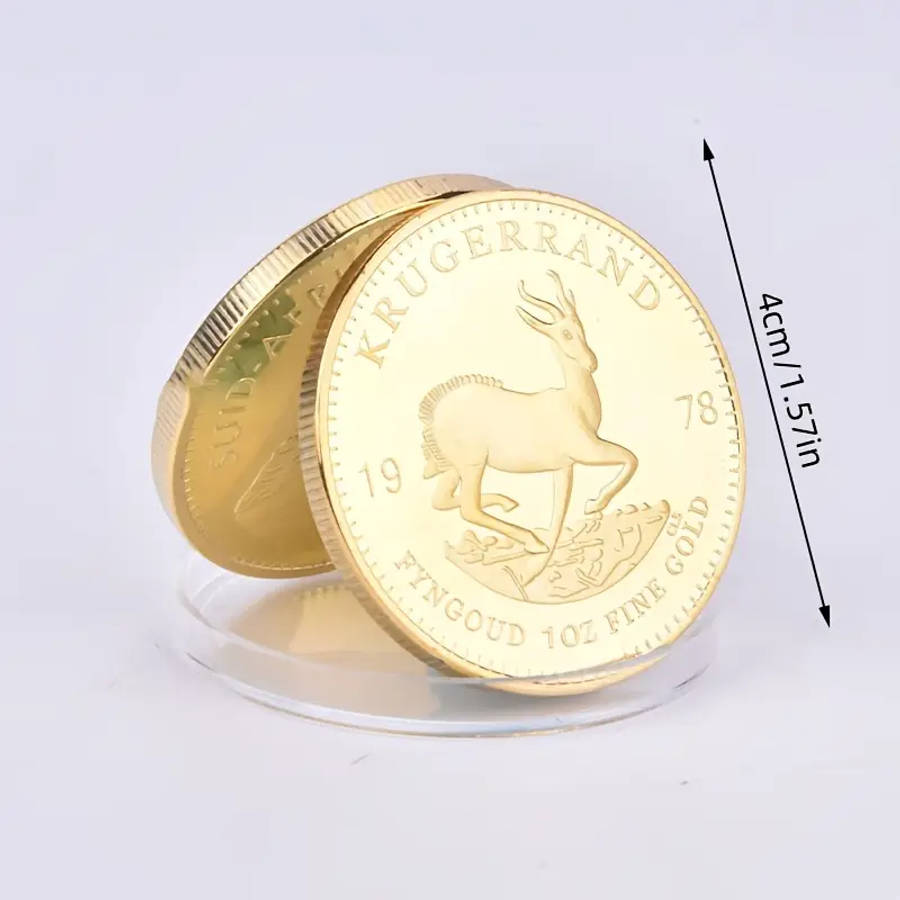 Krugerrand Gold Coin Replica, 1oz Paul Kruger, Capsule Included