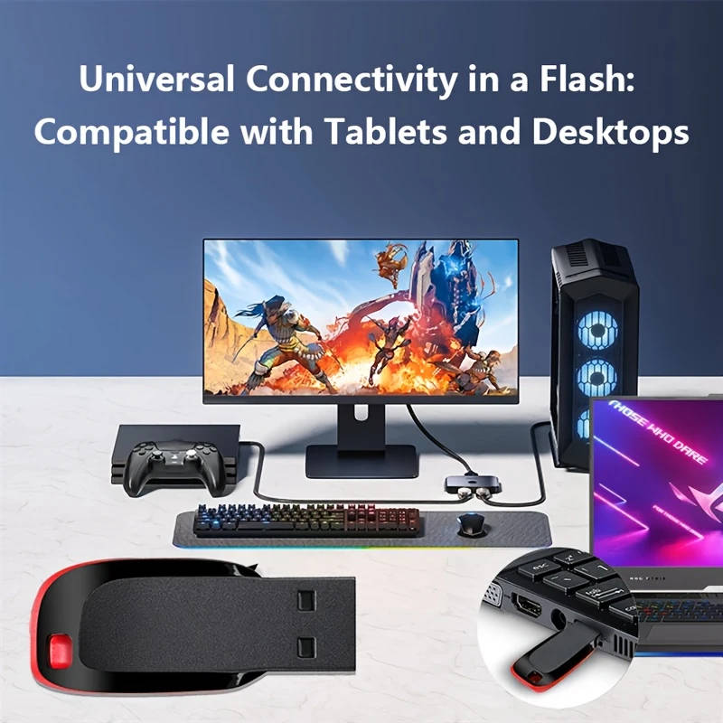 1pc High-Speed USB 2.0 Flash Drive 90GB Memory Stick Red Black for Computers Smart TVs Car Audio