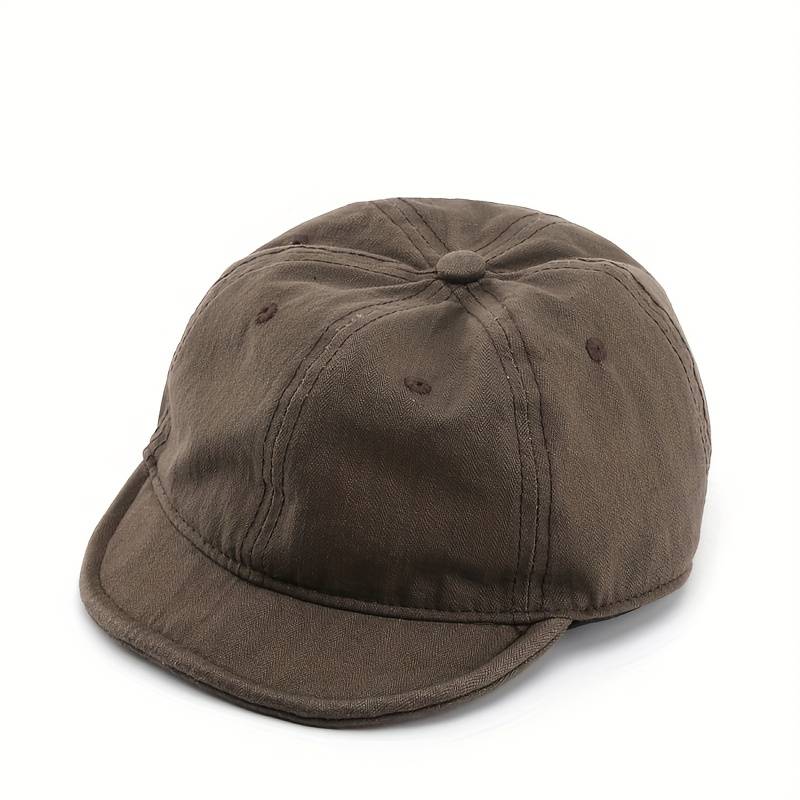 1pc Vintage-Inspired Soft Top Baseball Cap Washed Adjustable Dad Hat with Wide Brim Black Casua