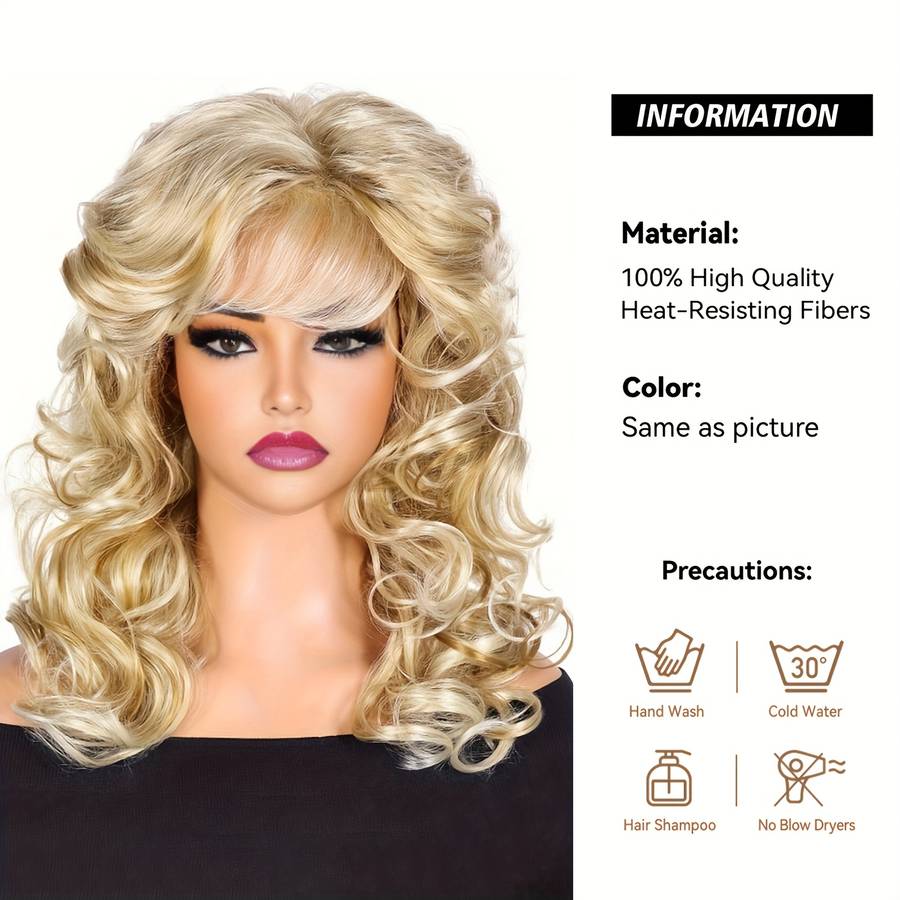 1Pc Golden 40.64cm Fashion Design Wig