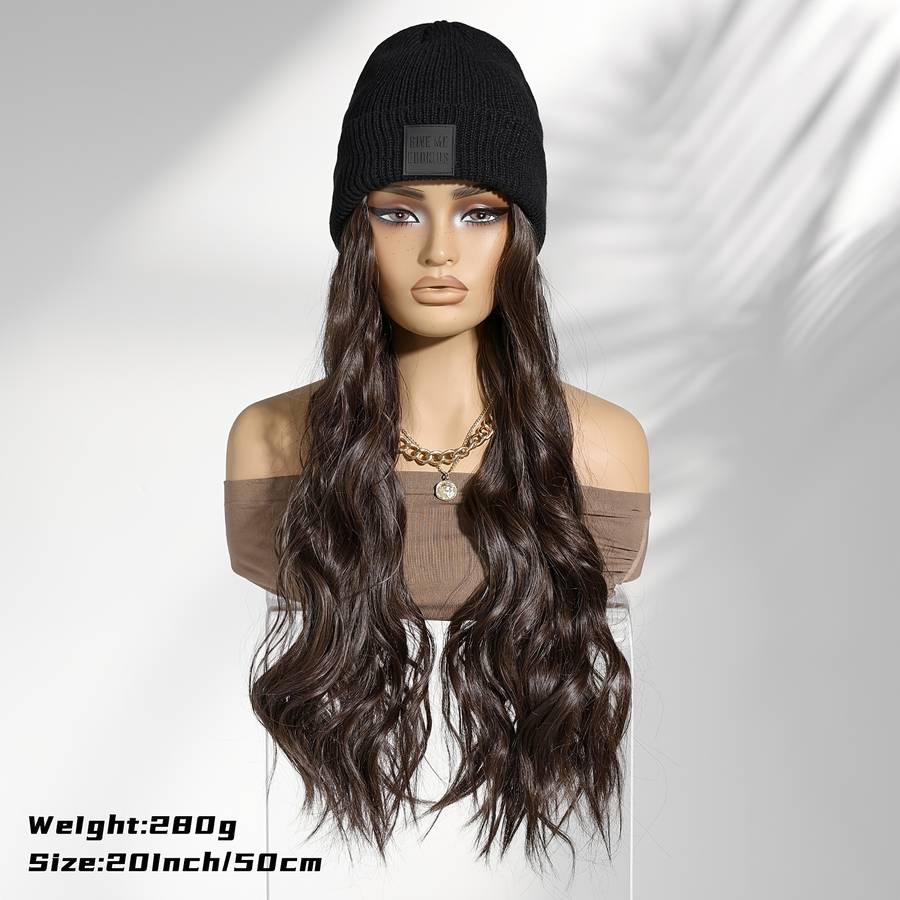 1Pc Black 50.8cm Fashion Design Wig