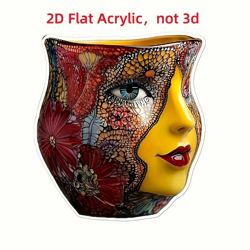 1pc 2D Flat    Acrylic Eclectic Style Flower Theme Tabletop Decoration Multipurpose