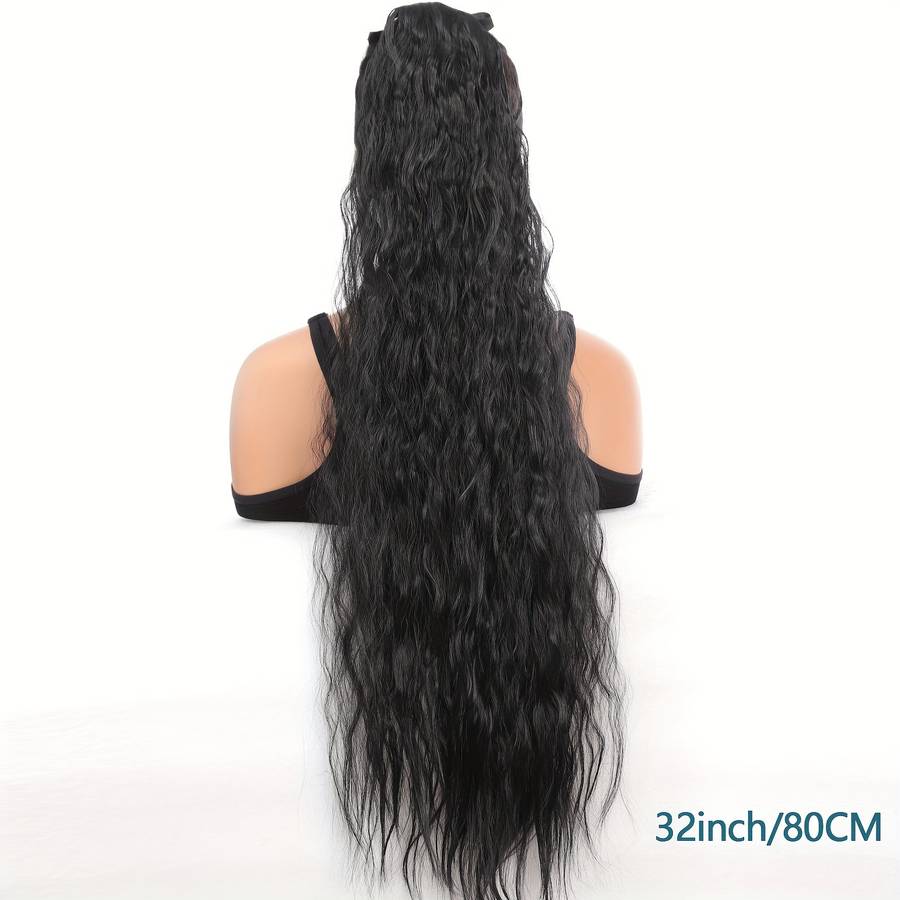 1Pc Black 81.28cm Fashion Design Wig