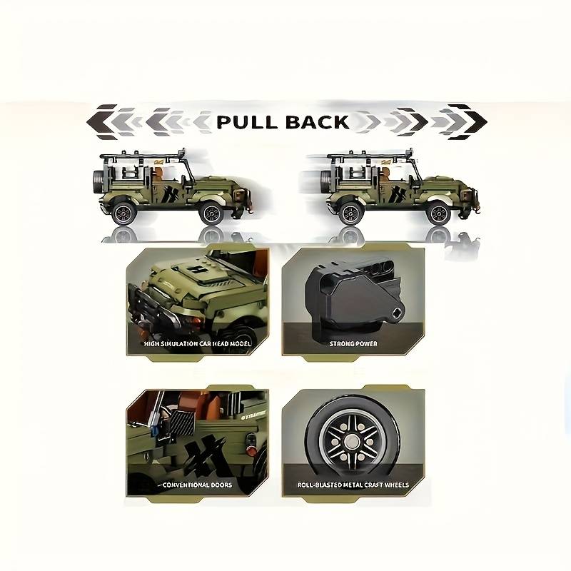 1000pcs Green Off-Road Vehicle Sports Car Building Blocks Model Car Favorite Assem