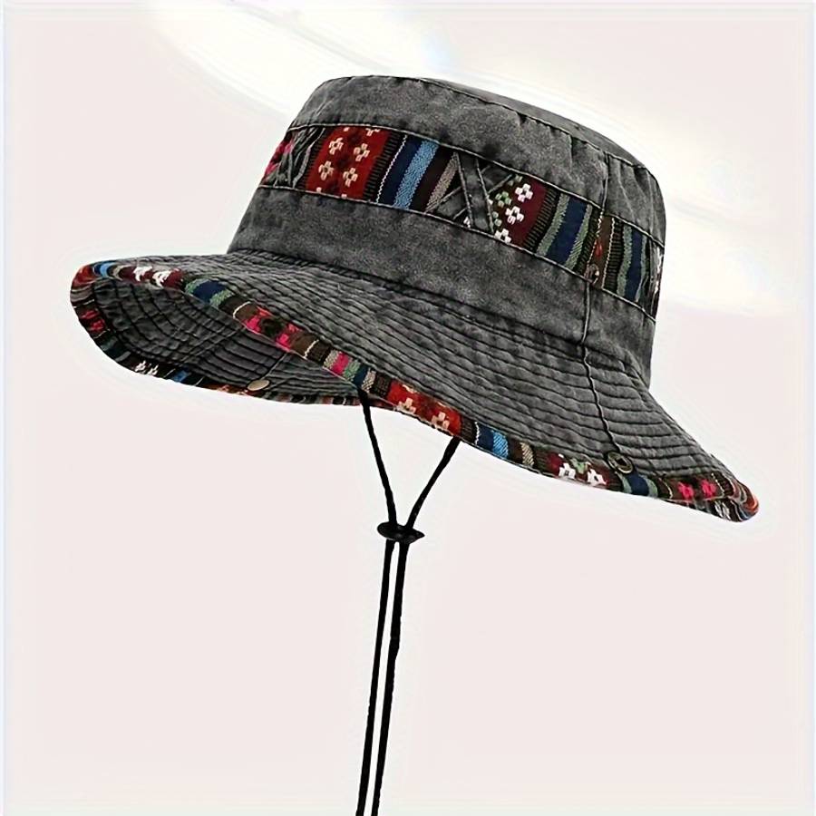Vintage Colorful Brim Boonie Hat