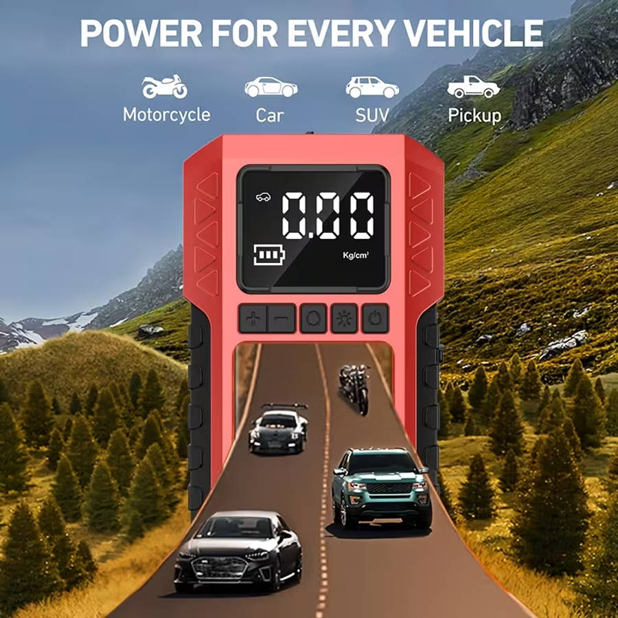 Heavy Duty 9 in 1 Emergency Car Jump Starter and Tyre Inflator