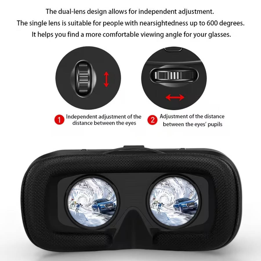 VR SHINECON Next-Gen 3D Virtual Reality Headset - Universal Smartphone VR Glasses